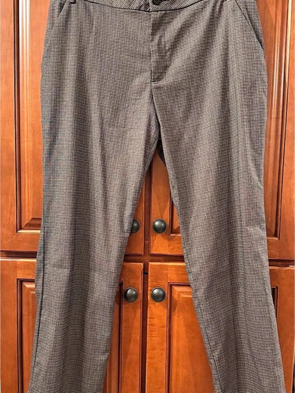Lee Wrinkle Free Relaxed Fit Straight Leg Pant Gray & Black Checkered 16